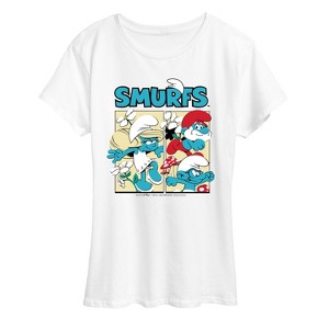 Women's - Smurfs - Grid Short Sleeve Graphic T-Shirt - 1 of 4