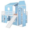 JUJABU Full Size Loft Bed with Slide Pink Tent and Tower - 2 of 4