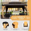 Gloweer Hardtop Gazebo, Outdoor Aluminum Frame Canopy with Galvanized Steel Roof, Permanent Metal Pavilion with Curtains and Netting - 2 of 4