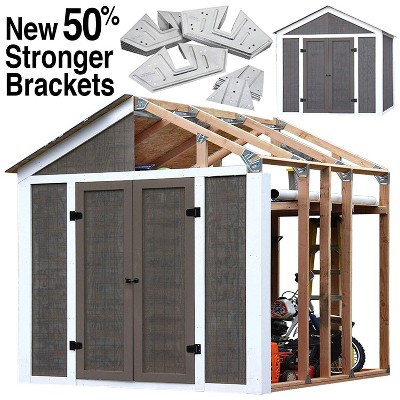 50% Structurally Stronger Truss Design Easy Shed Kit Builds 6'–14’ Widths Any Length - Storage Shed Garage Barn, Peak Roof 2x4 DIY EZ Framer Kit