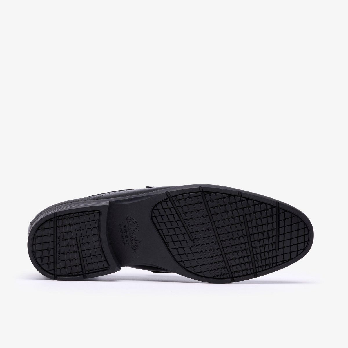 Clarks Mens Steadwell Bit Black Leather Shoes - thumbnail 3