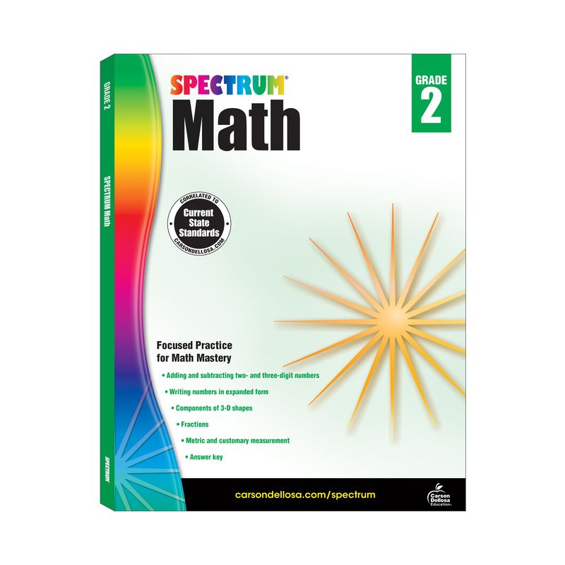 Spectrum Math Workbook, Grade 2 - (Paperback), 1 of 2
