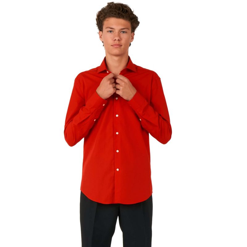 OppoSuits Teen Boys Shirt - Red Devil - Red, 1 of 4