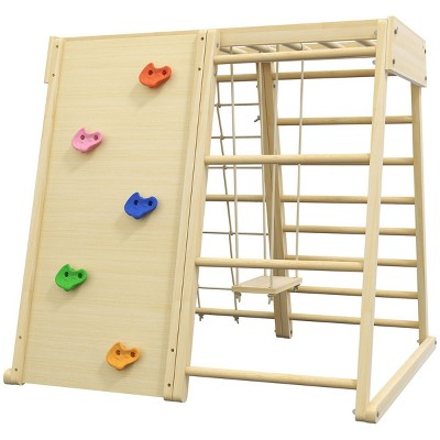 INFURNIC Baby Activity Gyms 5-in-1 Indoor Jungle Gym with Climbing Wall and Monkey Bars for Kids, Multicolor, 47.3"*41.3"*47.3"