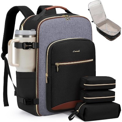 Paaaawaters 40L Travel Backpack for Women & Men, Airline Approved Carry On Luggage with 3 Packing Cubes