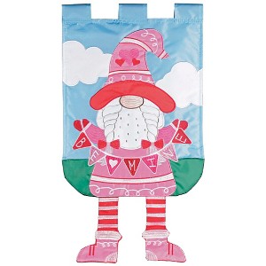 Dicksons Magnolia Garden Outdoor Flag Decoration For Garden, Yard, Or Walkway Standard 13 x 18, Weather Resistant Polyester, Crazy Leg Gnome Be Mine - 1 of 1