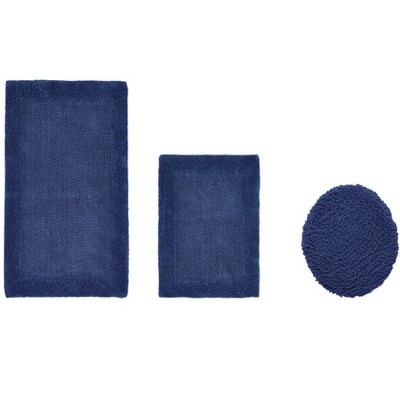 Edge Bath Rug 100% Premium Cotton Ultra-Soft Water Absorbent Tufted Solid Reversible 3 Piece Bathroom Rug Set for Machine Washable Bathmat
