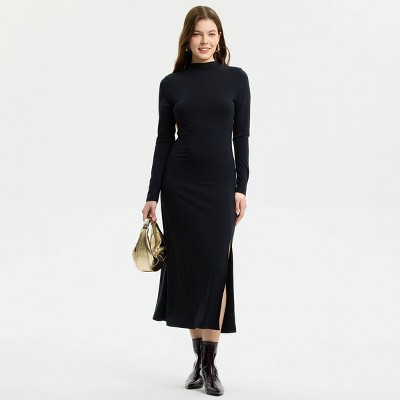 Женские платья A New Day Women's Long Sleeve Midi Dress - A New Day™ Black M — фото 2