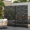 Lirago Metal Outdoor Privacy Screen Freestanding Patio Decorative Screens-72"x47" Black - 3 of 4