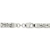 Black Bow Jewelry Mens 7.5mm Sterling Silver Square Solid Byzantine Chain Necklace - 4 of 4