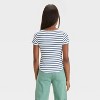 Girls' Short Sleeve Lace Trim V-Neck Shirt - art class™ - 2 of 3