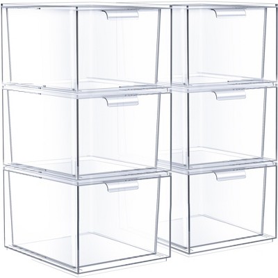 Sorbus Stackable Acrylic Drawers - Versatile, Space-Saving Storage Solution for Home, Kitchen, and Bathroom