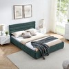 CAVINAS Queen Size Cushioned Bed Frame, Comfortable Upholstered Platform Beds with Headboard and Solid Bed Frame - 2 of 4
