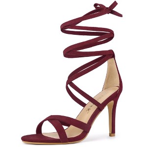 Allegra K Women's Lace-Up Stiletto High Heels Sandals - 1 of 4