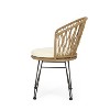 Christopher Knight Home Tavon Outdoor Wicker and Metal Dining Chairs with Cushion (Set of 2) - 4 of 4