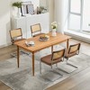 KWPZQEB Modern Dining Chairs Set of 2, Farmhouse Dining Room Chair with Rattan Backrest & Stainless Base, Velvet Upholstered Kitchen Chair - 4 of 4