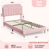Full Bed Frame with Storage Headboard, Velvet Upholstered Platform Bedframe for Kids, Girl Bed, Strong Wooden Slats, Noise-Free - 2 of 4