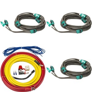 Kicker 47KMPK4 Marine 4awg Amp Power Kit & (3) 47KMI3 3 Meter RCA Cable - 1 of 3