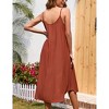 Women's Summer V Neck Sleeveless Maxi Dresses Adjustable Spaghetti Strap Casual Loose Beach Long Dress with Lined - 3 of 4
