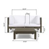 Maggift Patio Seating Sets Outdoor, Featuring Unique Design, Ideal for Chats, Perfect for Gardens, Living Spaces, White, 60.5"*30.25"*26.5" - 3 of 4