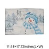 Unique Bargains Christmas Place Mats Striped Scarf Snowman Flax 11.8"x17.7" 2 Pcs - 3 of 4