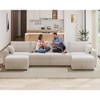 Vipbear Beige Extra Large Modular Sectional Sofa,Comfy Corduroy Modern Oversized 4-Seat Sectional Couch with Deep Seat,Tool-Free Assembly - 3 of 4