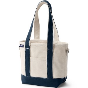 Lands' End Open Top Long Handle Canvas Tote Bag - 1 of 4