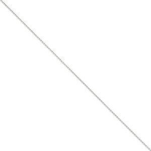 Black Bow Jewelry 1.4mm, 14k White Gold, Diamond Cut Cable Chain Anklet - 1 of 4