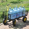 SEVOBAL Utility Storage Cart Big Wagon Cart Garden Cart Trucks Convenient For Transporting Firewood, Black And Yellow, 55.00"*24.40"*44.50" - 2 of 4