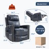 Genuine Leather Manual Recliner Chair with 360° Swivel, Rocking, and Heat Massage for Living Room - 2 of 4
