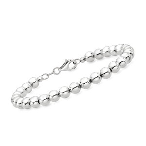 Ross-Simons Italian 6mm Sterling Silver Bead Bracelet Size 8 - 1 of 4