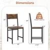 Costway Set of 2 Dining Chairs w/Metal Legs Slanted Back Wide Seat for Living Room - 3 of 4