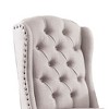 Royal Hampton Tufted Fabric Upholstery Wingback Chair, Cream And Brown, Pack Of Two - 2 of 4