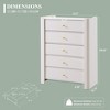 Modern 5 Drawer Dresser with Curved Profile 39.6 "Tall Wooden Chest with Golden Metal Handles Storage Cabinet for Bedroom Living Room Hallway - 2 of 4