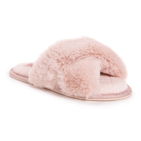 Plush Criss-Cross Slippers  Soft slippers, Faux fur slippers