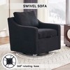 Teddy Fabric 360° Swivel Accent Chair with Rivets Detail for Living Room and Bedroom - 3 of 4