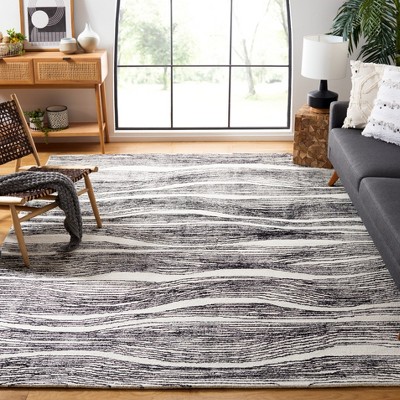 Elegant Metro Hand-Tufted Black Wool Area Rug 8' x 10'