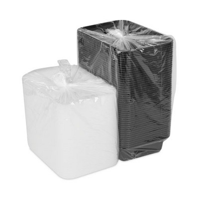 Black and Clear 38 oz Stackable Plastic Food Containers