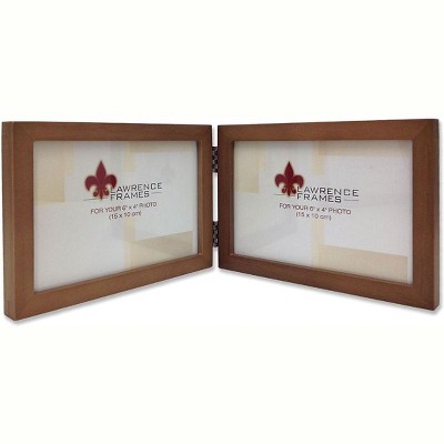Lawrence Frames 766064D Nutmeg Wood 6x4 Hinged Double Picture Frame
