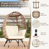 Yaheetech Outdoor Wicker Egg Basket Lounge Chair - 4 of 4