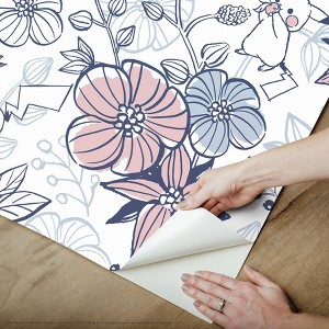 Pokemon Pikachu Floral Kids' Peel and Stick Wallpaper - 1 of 4