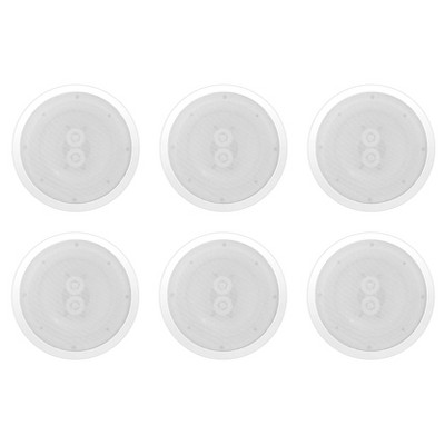 PYLE PWRC82 8 Inch 400 Watt 2 Way Indoor/Outdoor Wall Ceiling Speaker (6 Pack)