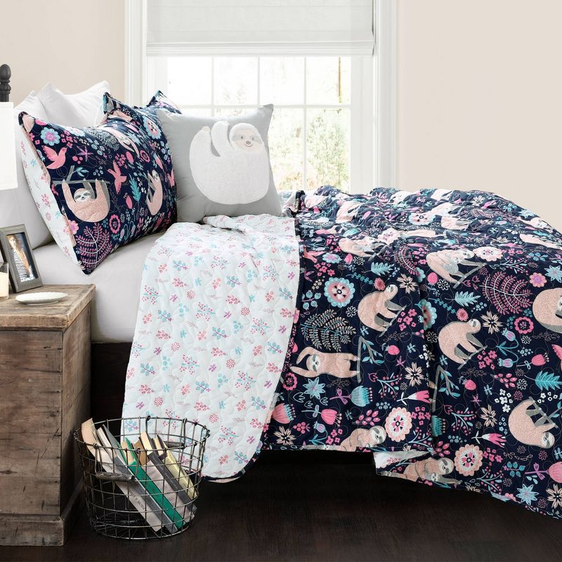 Hygge Sloth Bedding Set with Sloth Throw Pillow - Lush Décor, 3 of 12