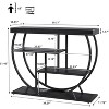 Entryway Table with Storage, Industrial 4-Tier Narrow Console Table Behind Couch with Half-Circle Base & Storage Shelves for Hallway, Foyer - 2 of 4