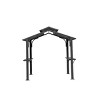 8×5 FT Hardtop Grill Gazebo, Gazebo with Double Galvanized Steel Roof, Canopy Shelter with 2 Cabinets and Ceiling Hooks-Coolbibila - 2 of 4