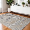 HomeRoots 4' X 6' Tan Ivory And Blue Abstract Distressed Area Rug - 2 of 3