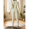 Ecupper Womens One Piece Workout Jumpsuits Zip Up Bodysuit Long Sleeve Yoga Rompers Full Length Sports Gym Shapewear - 4 of 4