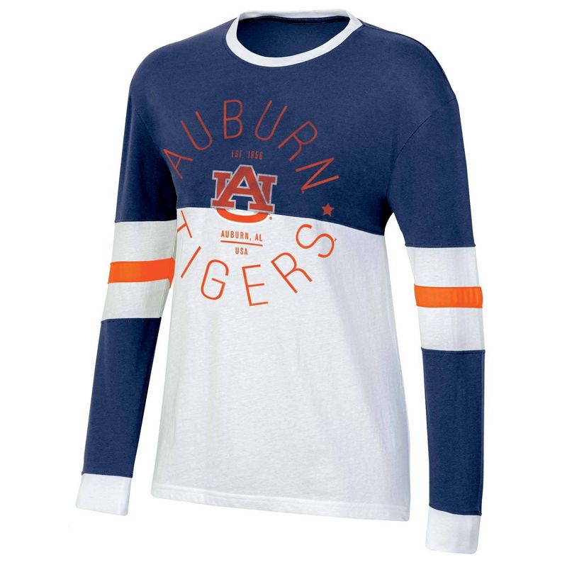NCAA Auburn Tigers Women&#39;s Long Sleeve Color Block T-Shirt, 1 of 4