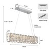 Ludomide 39'' Modern Crystal LED Chandelier, Silver Rectangular Linear Pendant Light, Adjustable Hanging Chandelier Light Fixture - image 3 of 4