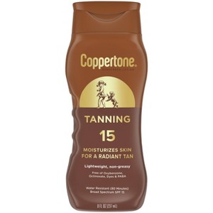 Coppertone Tanning Sunscreen Lotion - Water Resistant Sunscreen - SPF 15 - 8 fl oz - 1 of 4